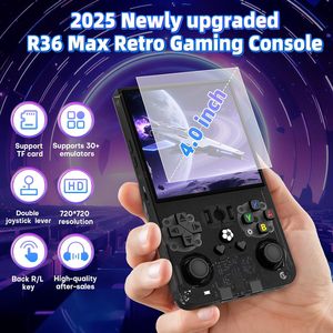 R36MAX レトロ携帯ゲーム機 4.0インチ 64GBメモリ ビデオゲーム機 30エミュレーター 非タッチスクリーン 透明ブラック - Product Image 2