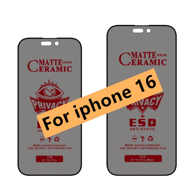 Factory Price 9D Nano TPU PET Film Matte Clear Privacy Ceramic Screen Protector for iPhone 16 Plus Pro Max AAA Grade 0.33mm 9H