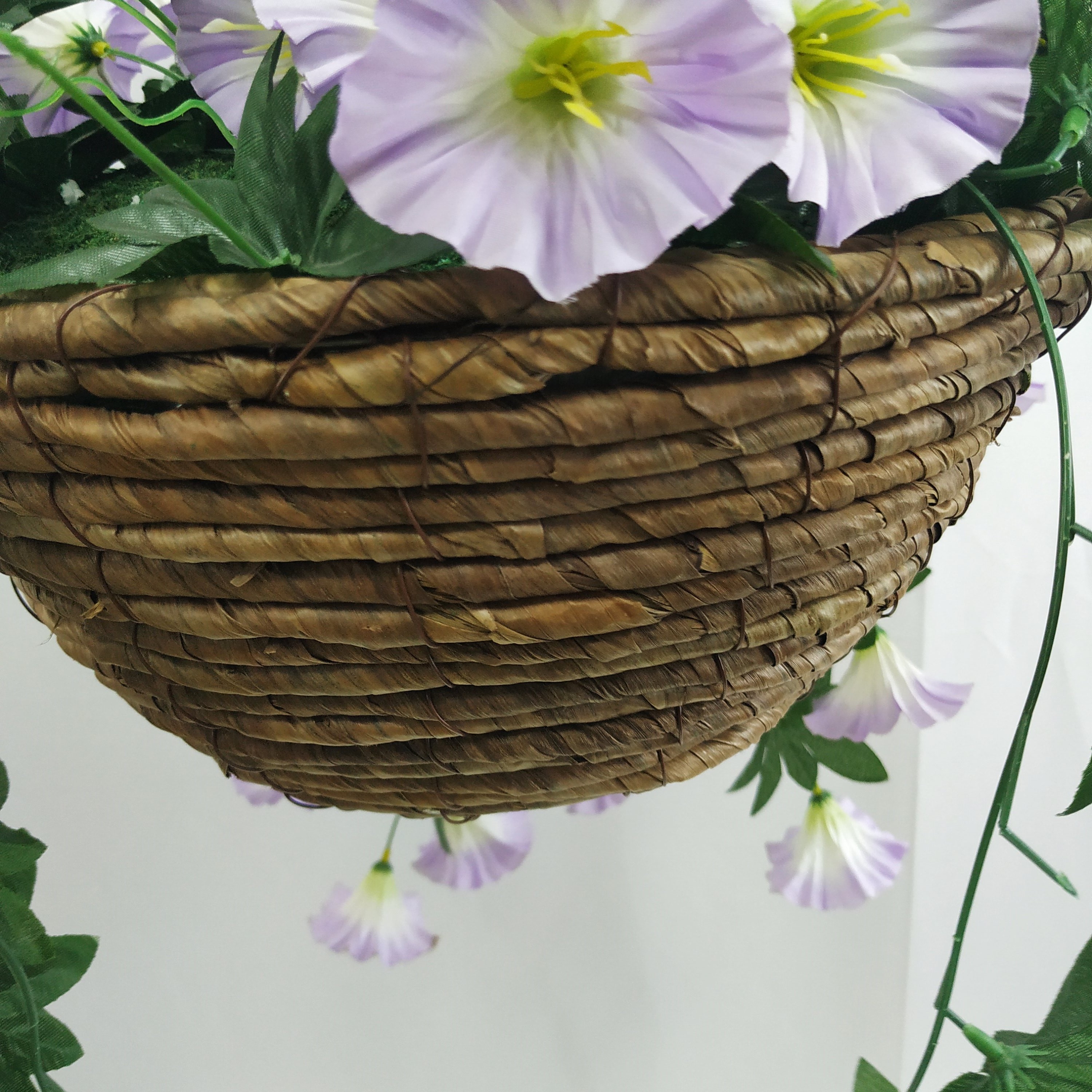 Nearly Natural Hanging Basket Silk Plant - Morning Glory