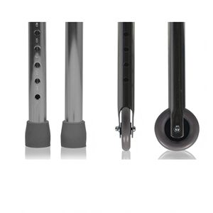 चिकित्सा एल्यूमीनियम सहायक वॉकर/ऊंचाई समायोज्य तह चलना सहायता वॉकर रोलेटर - Product Image 5