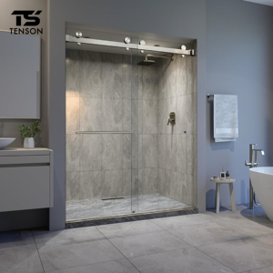 Porte de douche coulissante sans cadre de luxe <span class=keywords><strong>ENSON</strong></span>, directement de l'usine, en verre trempé, durable, moderne, étanche, pour salle de bain, garantie 5 ans - Product Image 2