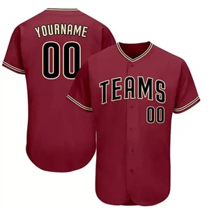 Maillot de baseball noir personnalisé de haute qualité avec logo sublimé pour homme et femme - Product Image 2