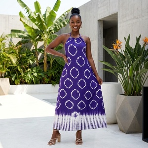 Nuovo Abito Casual Primaverile 2026 Stile Europeo e Americano, Gonna Lunga Larga Stampata con Colletto e Schiena Scoperta per Donne Africane Taglie Forti in Poliestere - Product Image 6