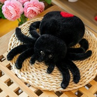 Boneka Laba-laba Ekor Merah Mainan Halloween Boneka Kain Lucu Alternatif Kecil Simulasi Isi Kapas PP