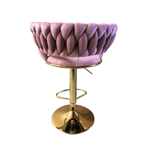 Tabourets de bar réglables en velours, ensemble de tabourets de bar pivotants, hauteur comptoir avec dossier, tabourets de bar - Product Image 2