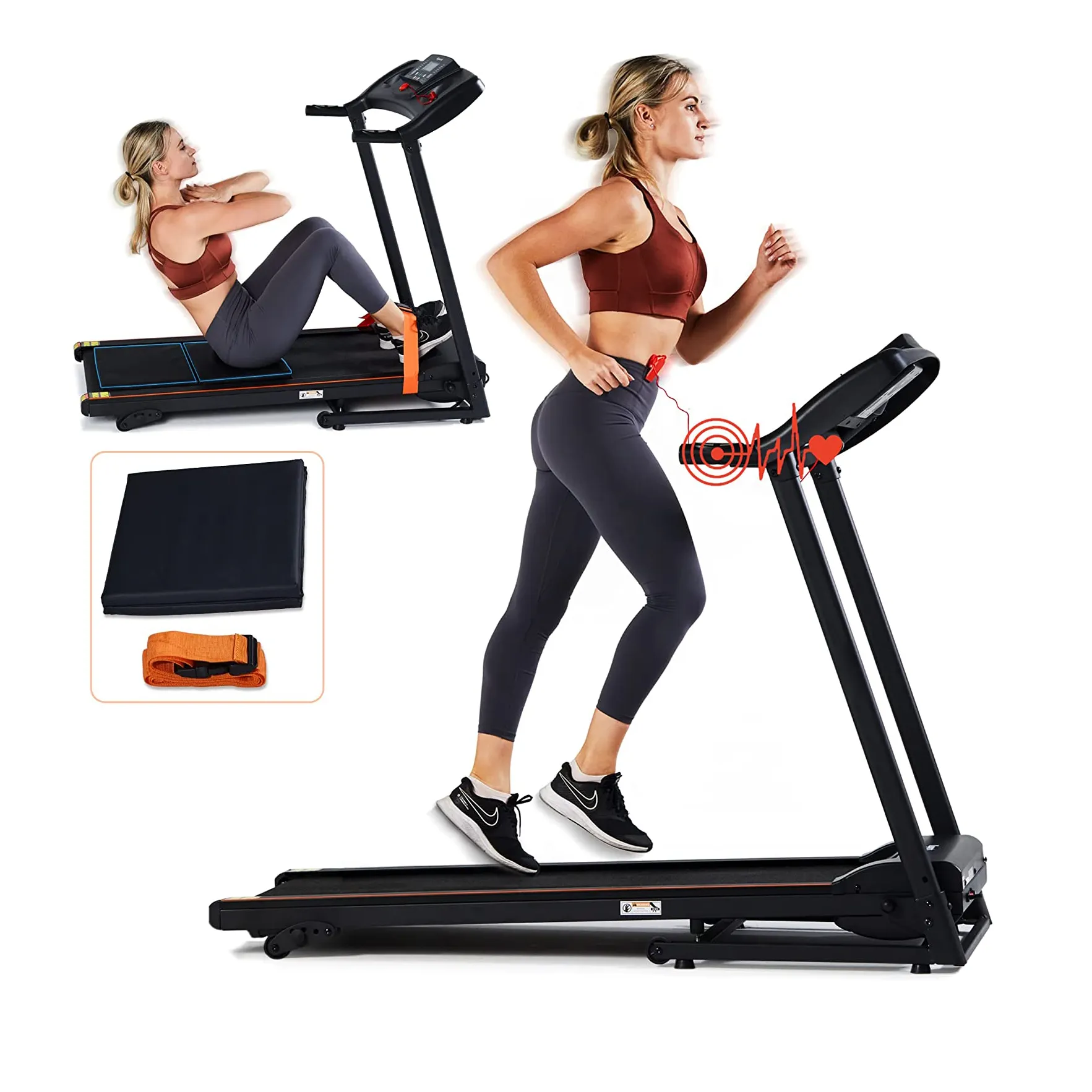 OEM ODM Home Use Electric Treadmill Indoor Cardio Fitness Equipment with  LCD Screen Automatic Incline Running Machine