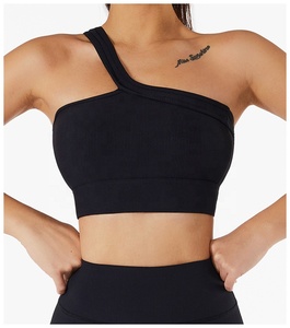 China compras en línea oblicuo solo hombro Yoga sujetador de una pieza hermosa espalda deportes <span class=keywords><strong>ropa</strong></span> interior Yoga <span class=keywords><strong>ropa</strong></span> - Product Image 4