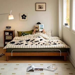 Lit Tatami en Bois Massif, Cadre de Lit Double en Bois Solide, Meubles de Chambre Durables - Product Image 1