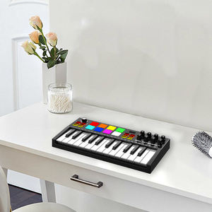 Teclado Electrónico <span class=keywords><strong>MIDI</strong></span> USB <span class=keywords><strong>Mini</strong></span> de 25 Teclas World <span class=keywords><strong>Panda</strong></span>, <span class=keywords><strong>Controlador</strong></span> de Piano Digital Portátil para Estudio Musical, Aleación de Aluminio y Plástico - Product Image 4