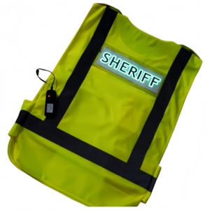 Gilet de sécurité lumineux EL pour patrouille et service nocturnes. Lumière EL active, la nuit ne tient pas compte du temps, mais votre sécurité est éclairée. Rechargeable - Product Image 1