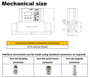 Высокоточный контроллер массового расхода из алюминиевого сплава OEM, 1 SCCM-300 мл/мин, для воздуха, гелия, азота, кислорода, метана, водорода - Product Image 4
