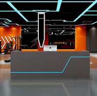 Réception pour centre sportif Comptoir de réception pour studio de fitness de style technologique Comptoir de réception pour café Internet Comptoir de caisse Expérience VR Réception
