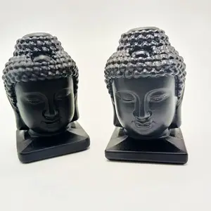 卸売手彫り黒黒曜石仏頭像自然治癒クリスタルShakyamuni仏 - Product Image 5