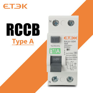 Устройство для выключателя остаточного тока ETEK RCCB 2 P 40A 10KA 30mA типа A RCCB 2-полюсный rccb типа A EKL6-100H RCD в наличии - Product Image 1