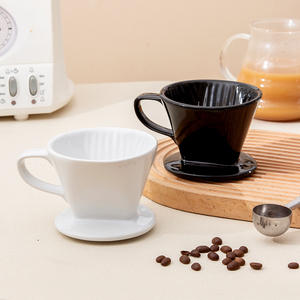 Tasse à café en céramique de Chaozhou, filtre à café en porcelaine réutilisable, style européen, blanc, noir, bleu, couleur unie DF0252 - Product Image 2