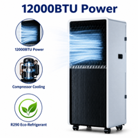 Aire Acondicionado Portátil de 12000 BTU, Unidad de Aire Acondicionado Móvil con Función de Enfriamiento y Deshumidificación, Refrigerante R410a, Mini Aire Acondicionado para Hogar, Hotel y Oficina