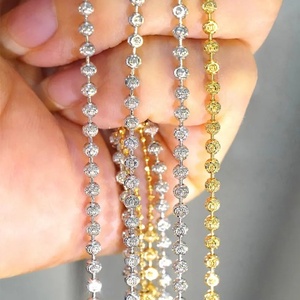 <span class=keywords><strong>Collana</strong></span> <span class=keywords><strong>Artigianale</strong></span> Italiana in Argento Sterling 925 Placcato Oro 18K con Catena a Perline Diamantate e Perle Starlight per Uomo e <span class=keywords><strong>Donna</strong></span> - Product Image 5