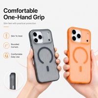Coque de téléphone antichoc en TPU couleur unie anti-traces de doigts avec rayures verticales pour OEM 15/16/17 Pro Max/18/18 Fold, compatible charge sans fil