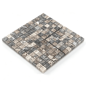 Mosaïque carrée en marbre Dark Emperador 305x305mm, dos en filet, 48mm, pour salle de bain, cuisine, sol, mur, décoration intérieure - Product Image 1
