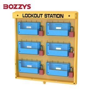 Station de verrouillage de sécurité <span class=keywords><strong>OEM</strong></span> avec 10 à 30 crochets pour cadenas, jaune, en plastique, modèle BD-B200, déverrouillage par clé pour porte - Product Image 5