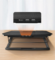 Support de refroidissement portable pour ordinateur portable de gaming à 8 ventilateurs à haut débit d'air avec lumières LED bleues pour bureau de gamer