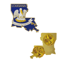 Broches et badges personnalisés en métal émaillé avec carte de l'État du Dakota du Nord et drapeau américain, aimants de revers sur mesure