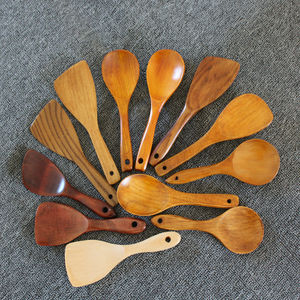 Juego de cucharas de arroz de madera, 11 piezas, solo para lavar a mano, para utensilios de cocina - Product Image 1