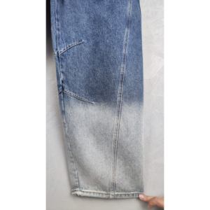 Jeans à jambes larges taille haute pour femmes : style pantalon croisé, processus de lavage à <span class=keywords><strong>la</strong></span> pierre dégradé, service OEM disponible - Product Image 4