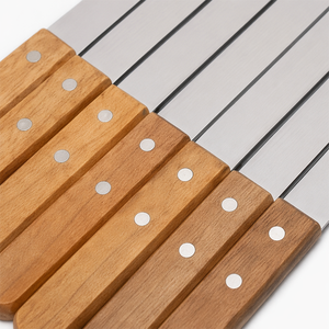Brochettes plates en métal, brochettes en acier inoxydable pour barbecue avec manche en bois pour griller viande, légumes, shish kebab - Product Image 5