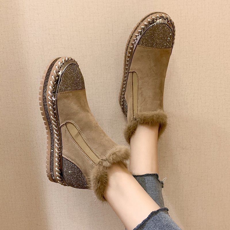 Новое поступление 2021 года; Высококачественные модные черные ботильоны; Женская обувь на платформе; Женские зимние ботинки на меху