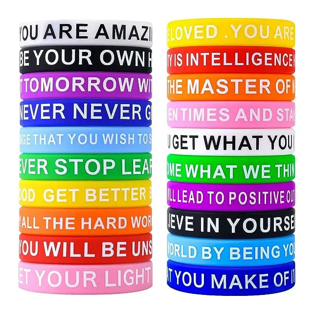 Custom Silicone Bracelets Rubber Wristbands With Message or Logo High Quality Sports Personalized Wrist Band