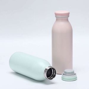 Minimalist Stainless Steel Vacuum Bottle Round <b>Double</b> <b>Wall</b> Insulated Travel Water Flask With Lid Pastel Colors - Product Image 2
