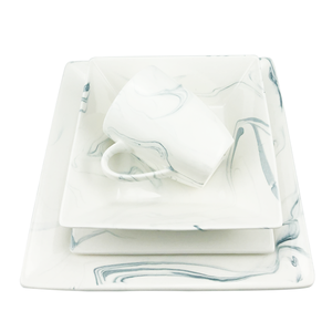 Mármol 16pcs juego de cena de lujo vajilla de cerámica platos cuadrados juegos de cena de porcelana al por <span class=keywords><strong>mayor</strong></span> - Product Image 4