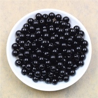 Perles Rondes d'Imitation en Plastique ABS Noires en Vrac pour Fabrication de Bracelets, Bijoux et Sacs