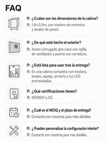 Bao Mvil Conteneur Sanitaire Simple Préfabriqué Portable en Acier Ondulé Durable pour Chantier 1.8x2.0m En Vente