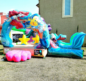 Sirène gonflable <span class=keywords><strong>monde</strong></span> sous-marin sautant château plein d'entrain <span class=keywords><strong>maison</strong></span> <span class=keywords><strong>de</strong></span> rebond combinée avec toboggan à vendre - Product Image 1