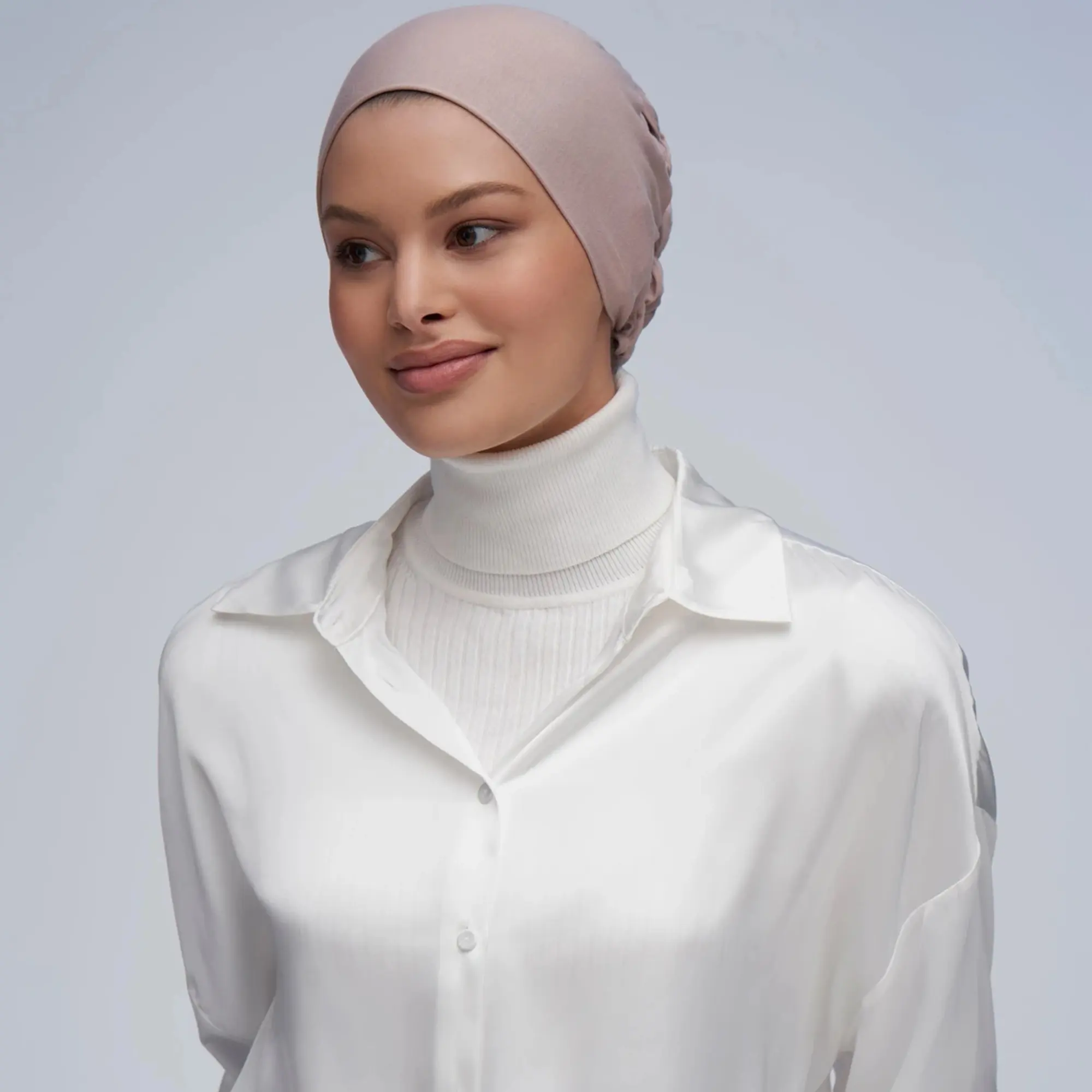Hot Sale Soft Breath able Cotton Jersey Unter schal Plain Elastic Inner Hijab Caps mit Satin futter