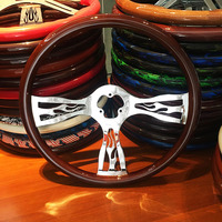 Tempérament rétro universel 450mm support creux volant de course modifié universel drift volant en bois massif