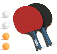 Raquettes de ping-pong avec balles - Ensemble de raquettes de tennis de table avec caoutchouc inversé adhérent pour un meilleur contrôle, pour les jeux en intérieur et en extérieur