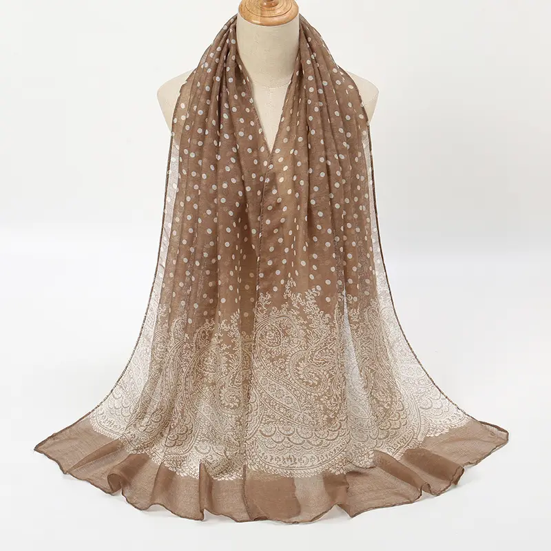 2023 Neue Kollektion Günstige bedruckte Baumwolle Voile Schals Blumen druck Schal Frauen Hijab Stola Long Soft Shawl Wrap