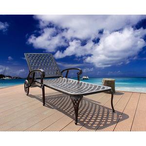 Sillón de aluminio fundido marrón para patio exterior - Product Image 1