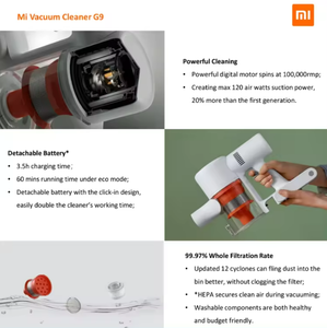 <span class=keywords><strong>Xiaomi</strong></span> <span class=keywords><strong>Mi</strong></span> aspirateur <span class=keywords><strong>G10</strong></span> dépoussiéreur Mijia tapis de sol aspirateur droit Portable bâton de poche sans fil - Product Image 3
