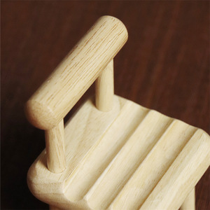 Oak Natural Wood Phone Stand Mini Chair Desk Portable Holder For Mobile Phone - Product Image 4
