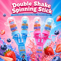 Nouveauté : Sucettes tournantes à manivelle double, bonbons durs aux fruits de 20g, jouets pour enfants, cadeau