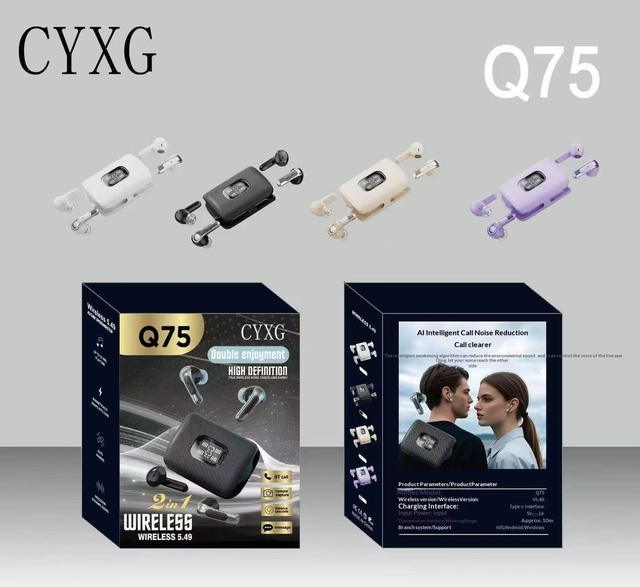 New Bluetooth Headphones Q75 Low Latency Tws Wireless Gamer Headphones Game Headsets Earbuds Mobile Smartphone Gaming Earphone