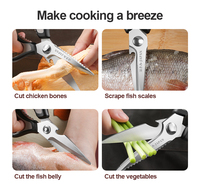Ciseaux de cuisine allemands Ciseaux ménagers en acier inoxydable de qualité alimentaire pour couper les légumes, les os de viande et le poisson