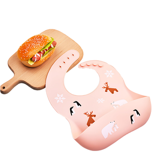 Ensemble d'assiettes en silicone sans BPA au design animalier moderne et personnalisé, bavoir à ventouse durable, style dessin animé, étanche pour l'alimentation des bébés - Product Image 2