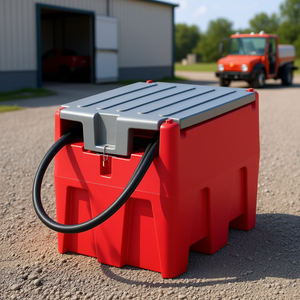 Tanque de Combustible Diésel Portátil de 58 Galones con Bomba de 12V 10.6 GPM para Equipo de Vehículos Color Rojo - Product Image 2
