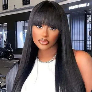 วิกผมบราซิลแบบตรงมีผมม้าแท้เครื่อง<span class=keywords><strong>ท</strong></span>ำวิกผมจริง<span class=keywords><strong>ท</strong></span>ำจากหนังแท้สำหรับผู้หญิงผิวดำ - Product Image 5