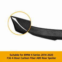 Aileron arrière pour BMW Série 4 F36 Gran Coupé 2014-2020, motif carbone, ABS, style PSM, déflecteur de vent, résistant aux intempéries, noir